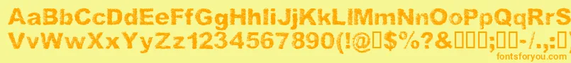 Fonte SketchmeRegular – fontes laranjas em um fundo amarelo
