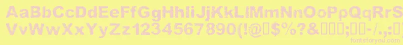 フォントSketchmeRegular – ピンクのフォント、黄色の背景