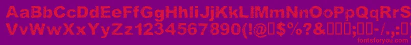 フォントSketchmeRegular – 紫の背景に赤い文字