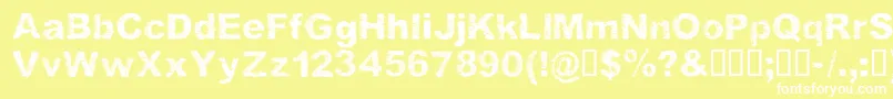 Czcionka SketchmeRegular – białe czcionki na żółtym tle
