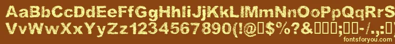 SketchmeRegular-fontti – keltaiset fontit ruskealla taustalla