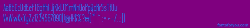 フォントYgraineSolid – 紫色の背景に青い文字