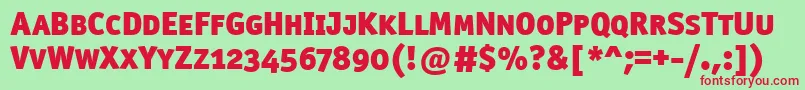 OfficinasanblkscitcttBlack Font – Red Fonts on Green Background