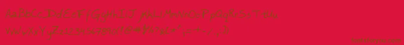Fonte LeftyDave – fontes marrons em um fundo vermelho