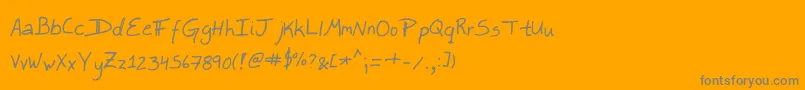 フォントLeftyDave – オレンジの背景に灰色の文字