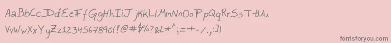 フォントLeftyDave – ピンクの背景に灰色の文字