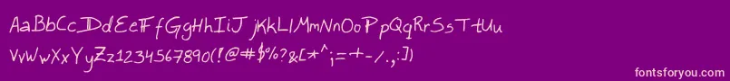 LeftyDave Font – Pink Fonts on Purple Background