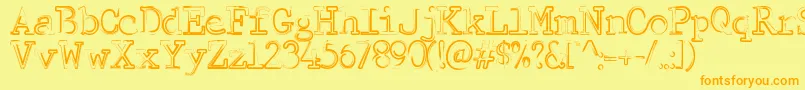 MistyMorning Font – Orange Fonts on Yellow Background
