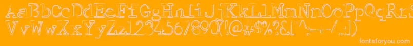 MistyMorning Font – Pink Fonts on Orange Background