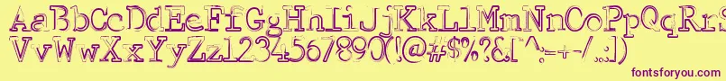 MistyMorning Font – Purple Fonts on Yellow Background