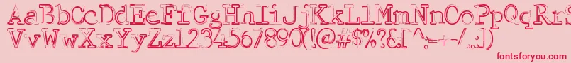 MistyMorning-Schriftart – Rote Schriften auf rosa Hintergrund