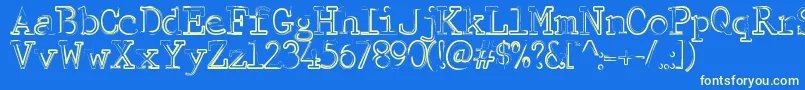 MistyMorning Font – Yellow Fonts on Blue Background