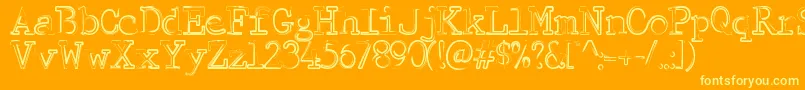 MistyMorning Font – Yellow Fonts on Orange Background