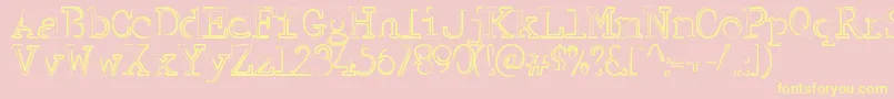 Шрифт MistyMorning – жёлтые шрифты на розовом фоне