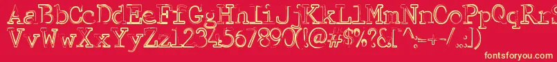 MistyMorning Font – Yellow Fonts on Red Background