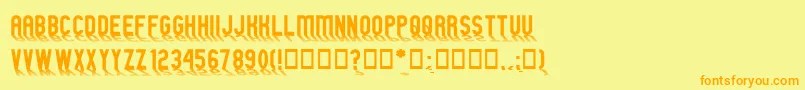 フォントGmExpShadow – オレンジの文字が黄色の背景にあります。