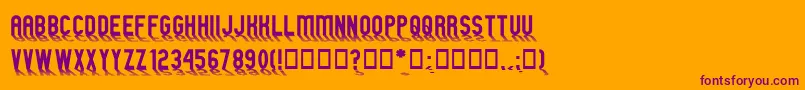 GmExpShadow-Schriftart – Violette Schriften auf orangefarbenem Hintergrund