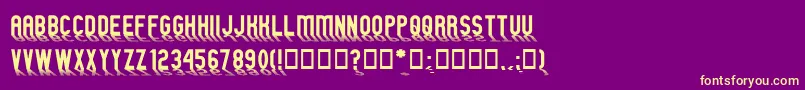 GmExpShadow Font – Yellow Fonts on Purple Background