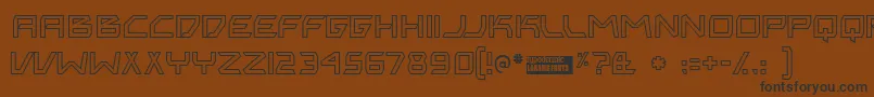 フォントBitingou – 黒い文字が茶色の背景にあります