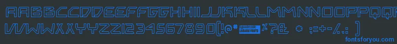 フォントBitingou – 黒い背景に青い文字