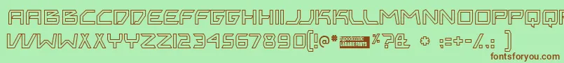 フォントBitingou – 緑の背景に茶色のフォント