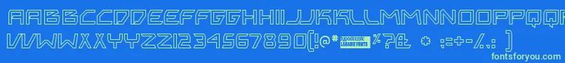 Bitingou Font – Green Fonts on Blue Background