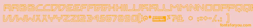 フォントBitingou – オレンジの文字がピンクの背景にあります。