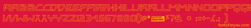 Bitingou Font – Orange Fonts on Red Background