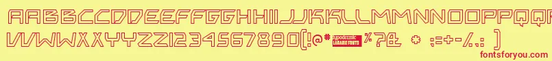 フォントBitingou – 赤い文字の黄色い背景