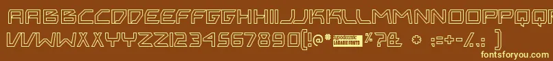 フォントBitingou – 黄色のフォント、茶色の背景