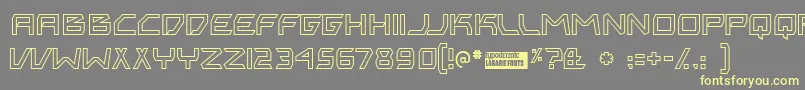 フォントBitingou – 黄色のフォント、灰色の背景