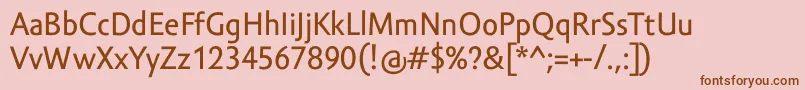 Шрифт AmorSansTextPro – коричневые шрифты на розовом фоне