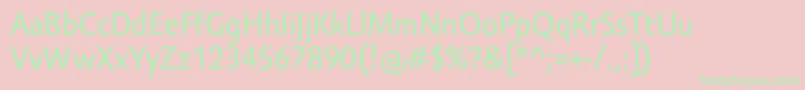 フォントAmorSansTextPro – ピンクの背景に緑の文字