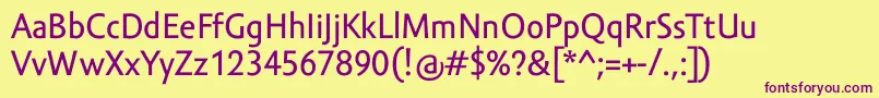 AmorSansTextPro Font – Purple Fonts on Yellow Background