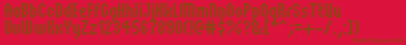 Silkwonder-Schriftart – Braune Schriften auf rotem Hintergrund