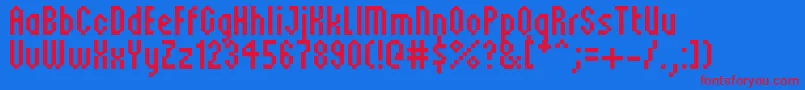 Silkwonder-Schriftart – Rote Schriften auf blauem Hintergrund