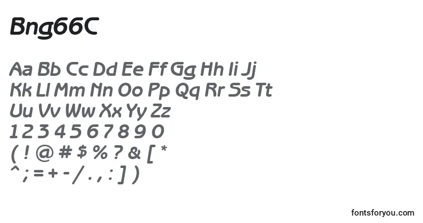 Schriftart Bng66C – Alphabet, Zahlen, spezielle Symbole