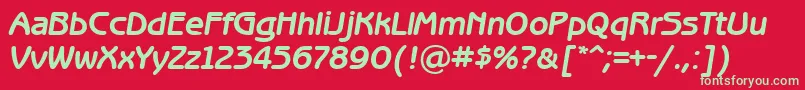 フォントBng66C – 赤い背景に緑の文字