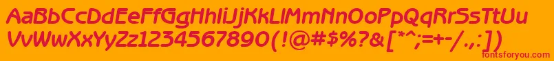 フォントBng66C – オレンジの背景に赤い文字