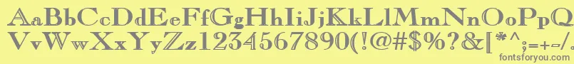 フォントChopinBold – 黄色の背景に灰色の文字