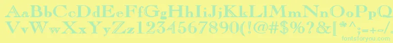 ChopinBold-fontti – vihreät fontit keltaisella taustalla