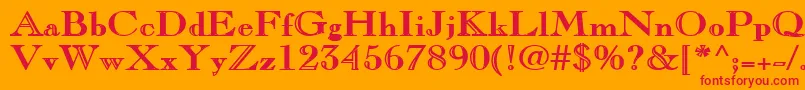 フォントChopinBold – オレンジの背景に赤い文字