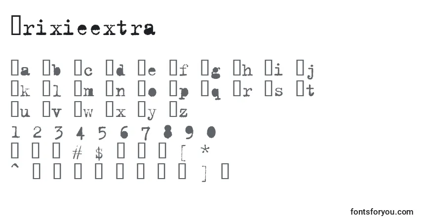 Trixieextra-fontti – aakkoset, numerot, erikoismerkit