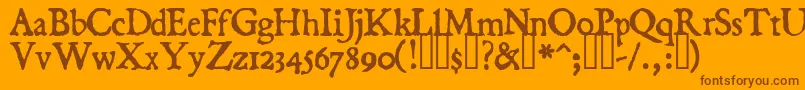 Dominican Font – Brown Fonts on Orange Background