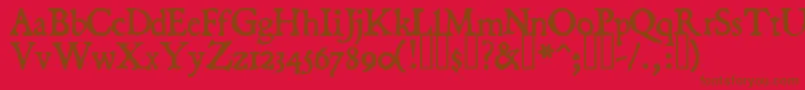 Dominican Font – Brown Fonts on Red Background