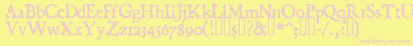 Dominican Font – Pink Fonts on Yellow Background