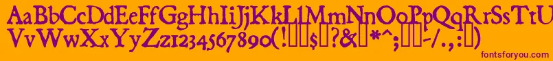 Dominican Font – Purple Fonts on Orange Background
