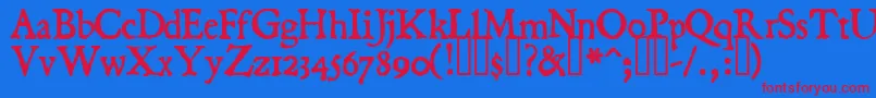 Dominican Font – Red Fonts on Blue Background