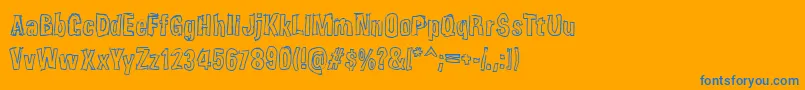 フォントWeirdmojo – オレンジの背景に青い文字