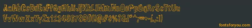 フォントWeirdmojo – 黒い背景にオレンジの文字